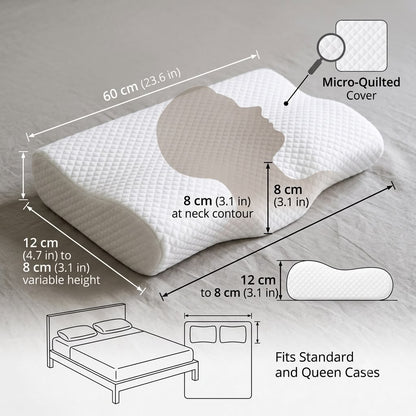 EVERABODE Orthopedic Memory Foam Neck Comfort| Ergonomic Neck Support for Better Sleep