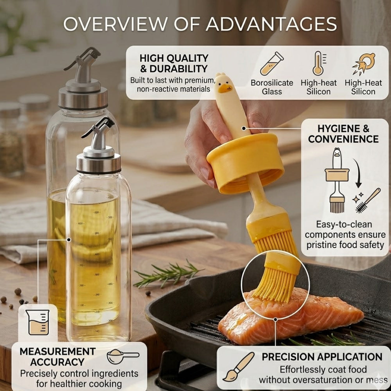 EverAbode™ Premium Oil Dispenser + Brush